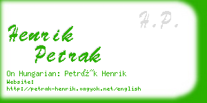 henrik petrak business card